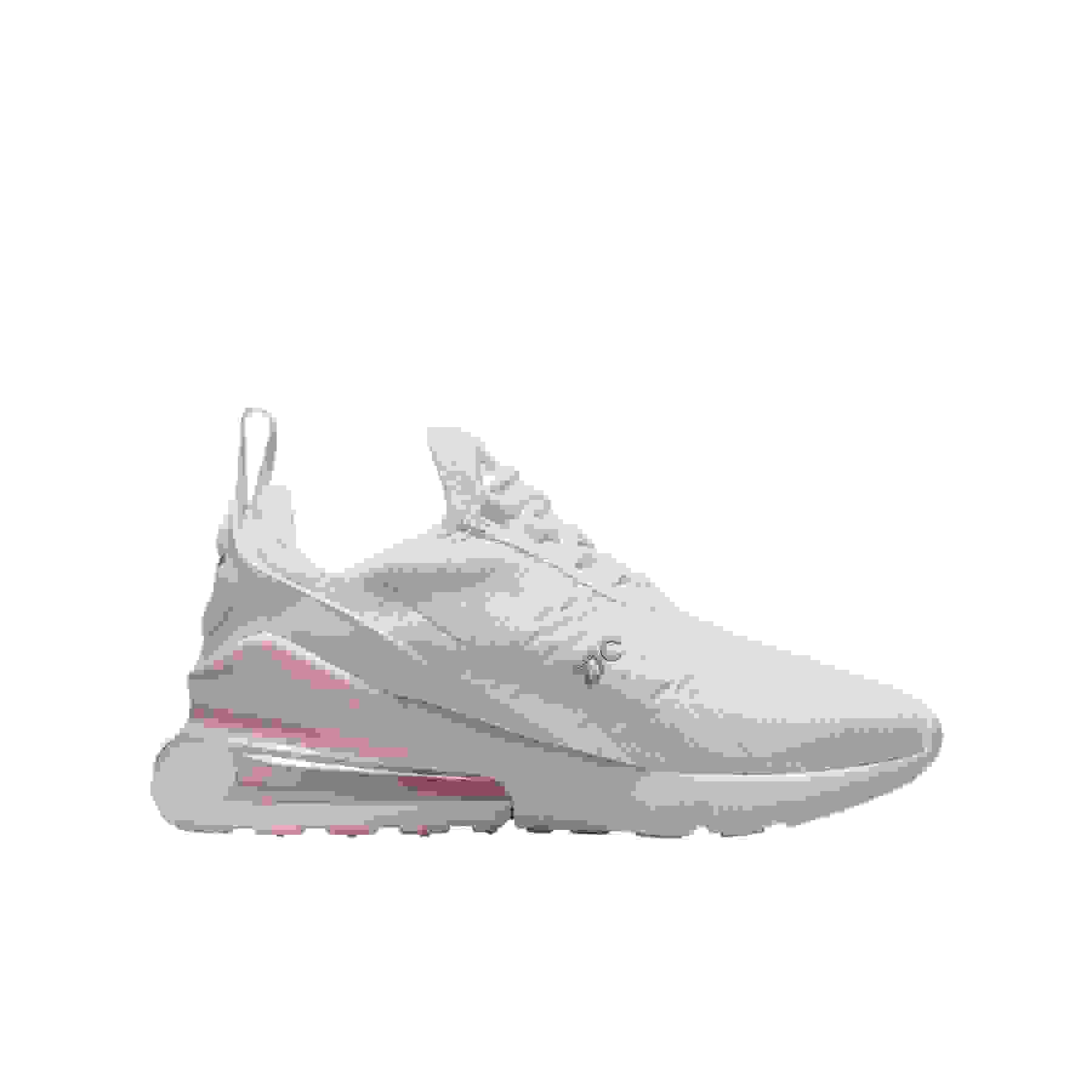 Nike Air Max 270 Grade School Girls' "White/Light Smoke Grey/Pink Foam" Shoe